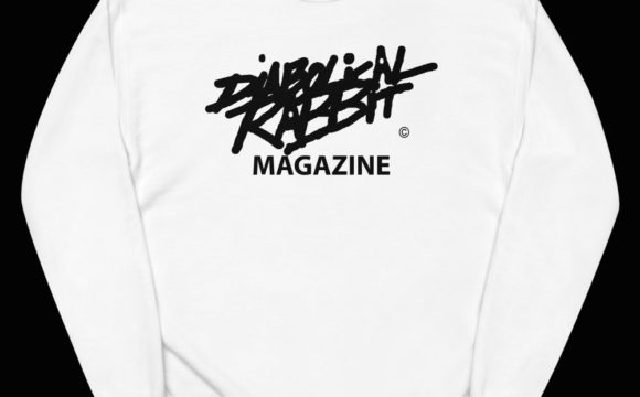 Unisex-Diabolical-Rabbit-Magazine-White-Sweatshirt-Front-2