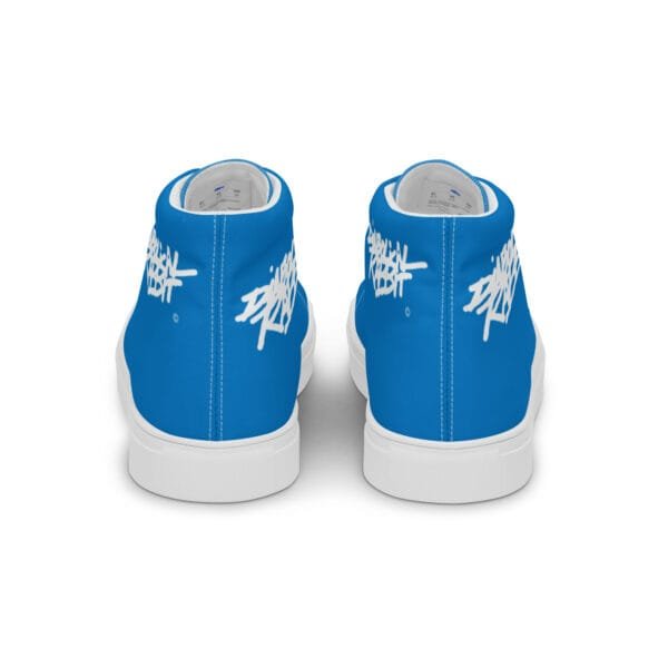 Diabolical Rabbit Men’s High Top Blue Canvas Shoes - Image 2