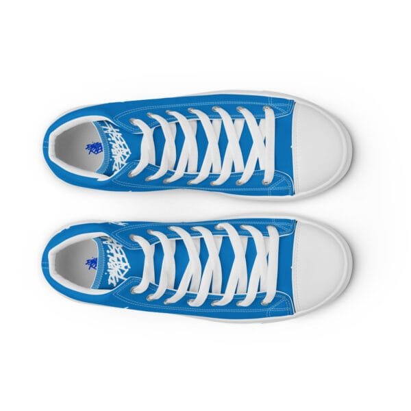 Diabolical Rabbit Men’s High Top Blue Canvas Shoes - Image 8