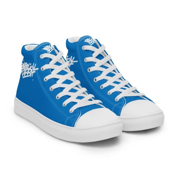 Diabolical Rabbit Men’s High Top Blue Canvas Shoes - Image 7