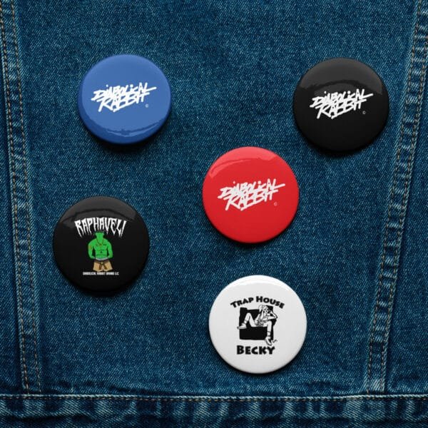 Diabolical Rabbit Staple set of pin buttons
