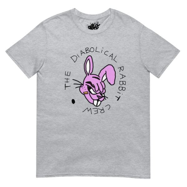 The Diabolical Rabbit Crew Black Font Unisex T-Shirt - Image 2