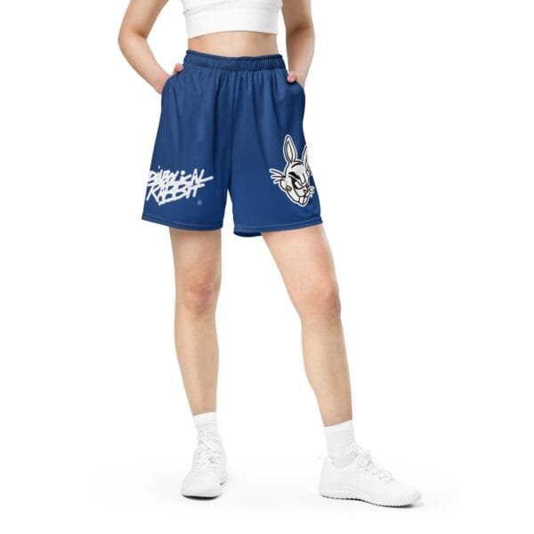 Diabolical Rabbit Blue Unisex Mesh Shorts - Image 2
