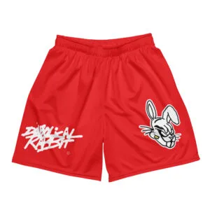 Diabolical Rabbit Red Unisex Mesh Shorts