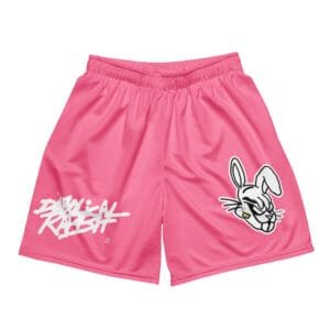 Diabolical Rabbit Pink Unisex Mesh Shorts