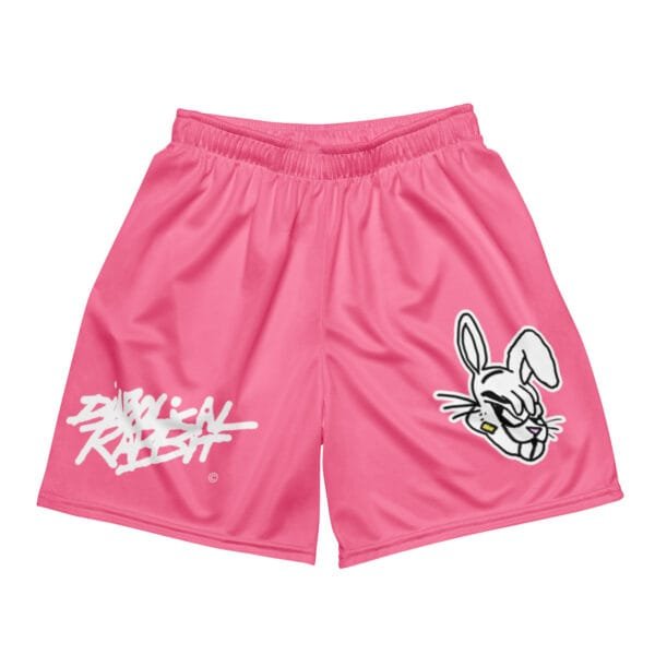 Diabolical Rabbit Pink Unisex Mesh Shorts