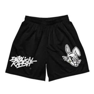 Diabolical Rabbit Black Unisex Mesh Shorts