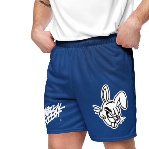 Diabolical Rabbit Blue Unisex Mesh Shorts - Image 3