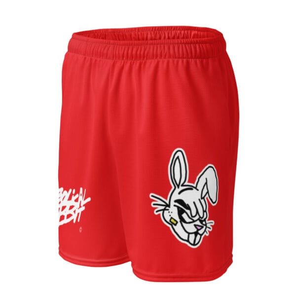Diabolical Rabbit Red Unisex Mesh Shorts - Image 2
