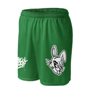 Alternative view of Diabolical Rabbit Green Unisex Mesh Shorts