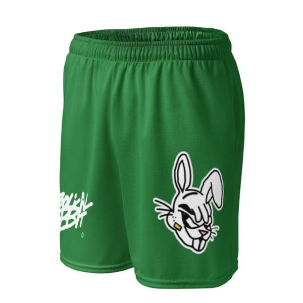 Diabolical Rabbit Green Unisex Mesh Shorts - Image 2