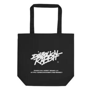 Alternative view of Diabolical Rabbit Face Black Eco Tote Bag
