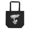 Diabolical Rabbit Face Black Eco Tote Bag