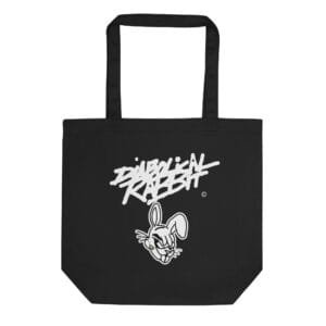 Diabolical Rabbit Face Black Eco Tote Bag