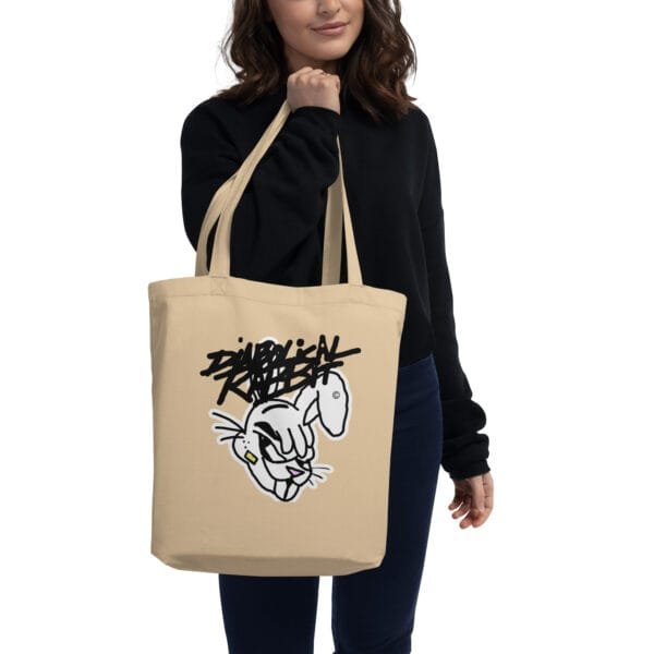 Diabolical Rabbit Face Oyster Eco Tote Bag - Image 2