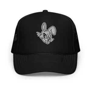 Alternative view of Diabolical Rabbit Face Foam Trucker Hat