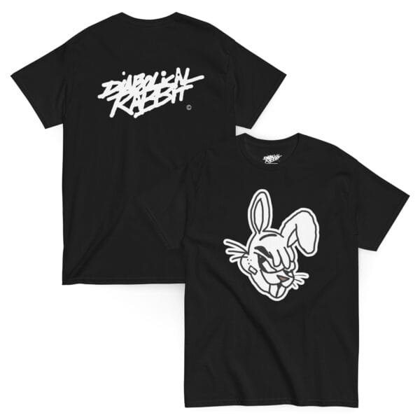Diabolical Rabbit Face Staple Unisex Tee - Image 2