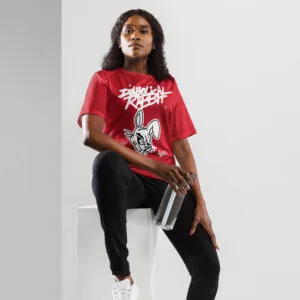 Alternative view of Diabolical Rabbit Unisex Sports Jersey