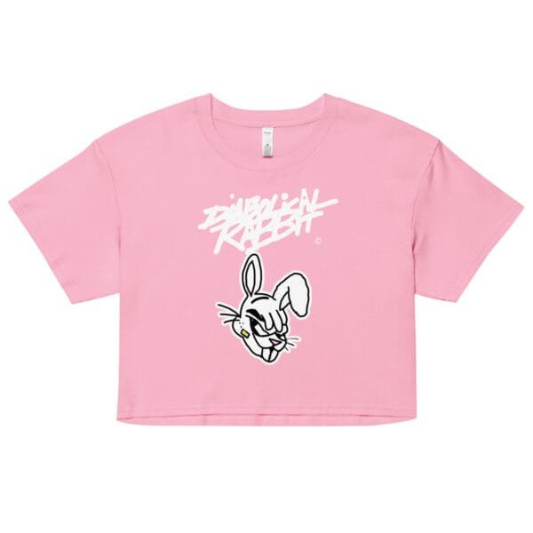 Diabolical Rabbit Big Face Women’s Crop Top - Image 5