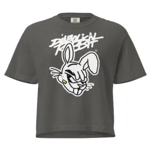 Alternative view of Diabolical Rabbit Bad Face Women’s Heavyweight Boxy Tee