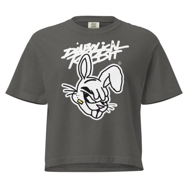 Diabolical Rabbit Bad Face Women’s Heavyweight Boxy Tee - Image 2