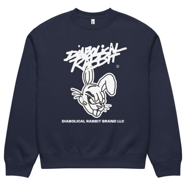 Diabolical Rabbit Staple Oversized Heavyweight Sweatshirt - Image 5