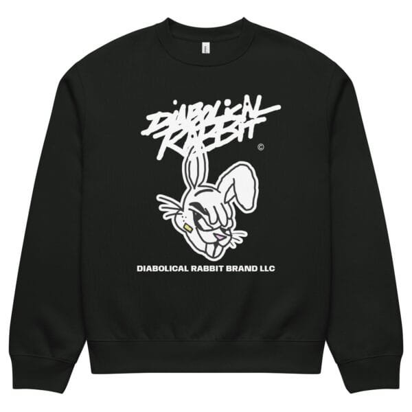 Diabolical Rabbit Staple Oversized Heavyweight Sweatshirt - Image 3