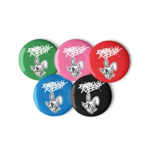 Alternative view of Diabolical Rabbit Staple Buttons